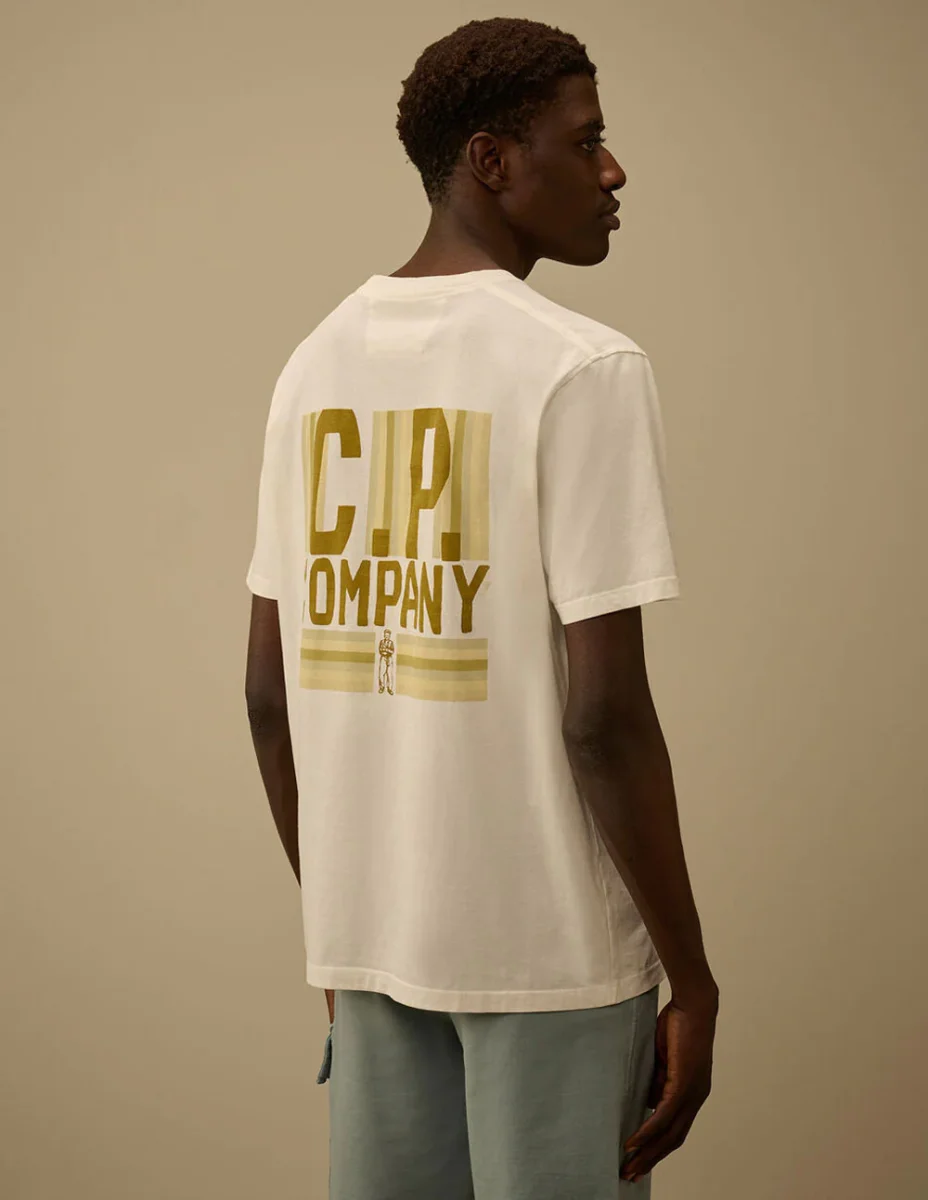 Camiseta C.P. Company British Sailor Beige Hombre - Imagen 3