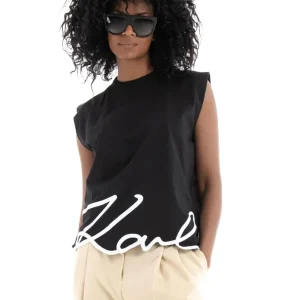 Top Karl Lagerfeld Karl Signature Negro Mujer