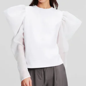 Sudadera Karl Lagerfeld con Volantes Blanca Mujer