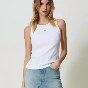 Camiseta TWINSET Oval T Blanca Mujer