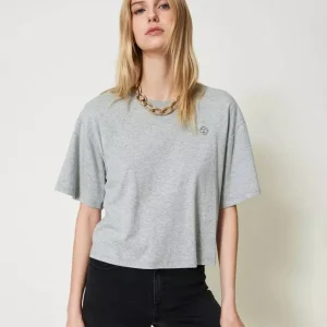 Camiseta TWINSET con Oval T Gris Mujer