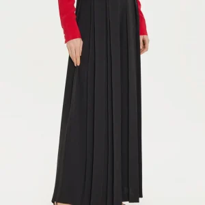 Pantalón TWINSET Plisado con Botones Negro Mujer