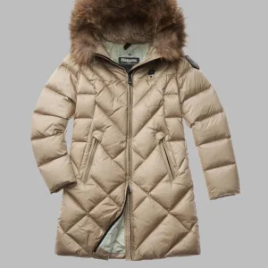 Abrigo Largo Blauer USA Althea Beige Mujer