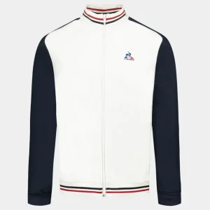 Sudadera Le Coq Sportif con Cremallera Beige y Azul Hombre