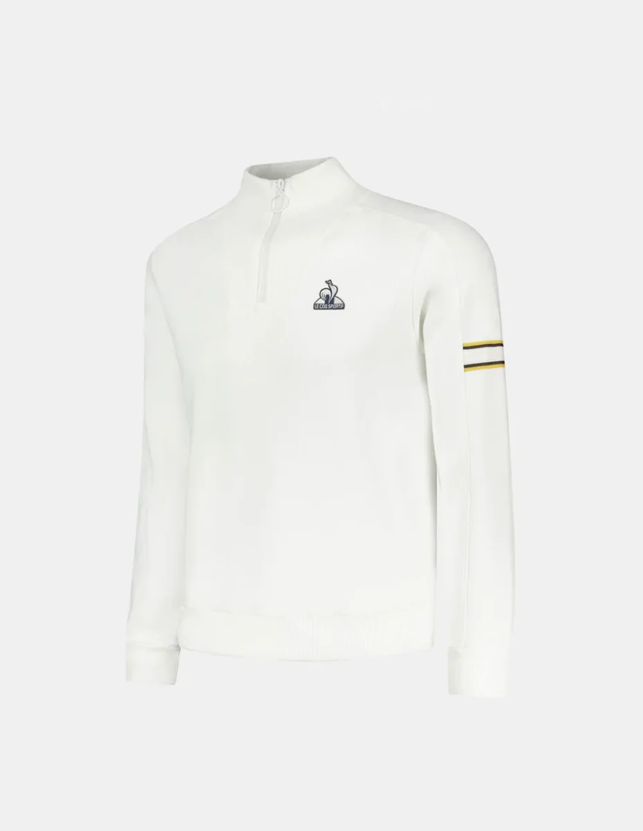 Sudadera Le Coq Sportif Heritage Blanca Unisex - Imagen 3