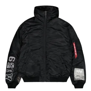 Chaqueta Alpha Industries MA-1 Hooded Studio Negra Hombre