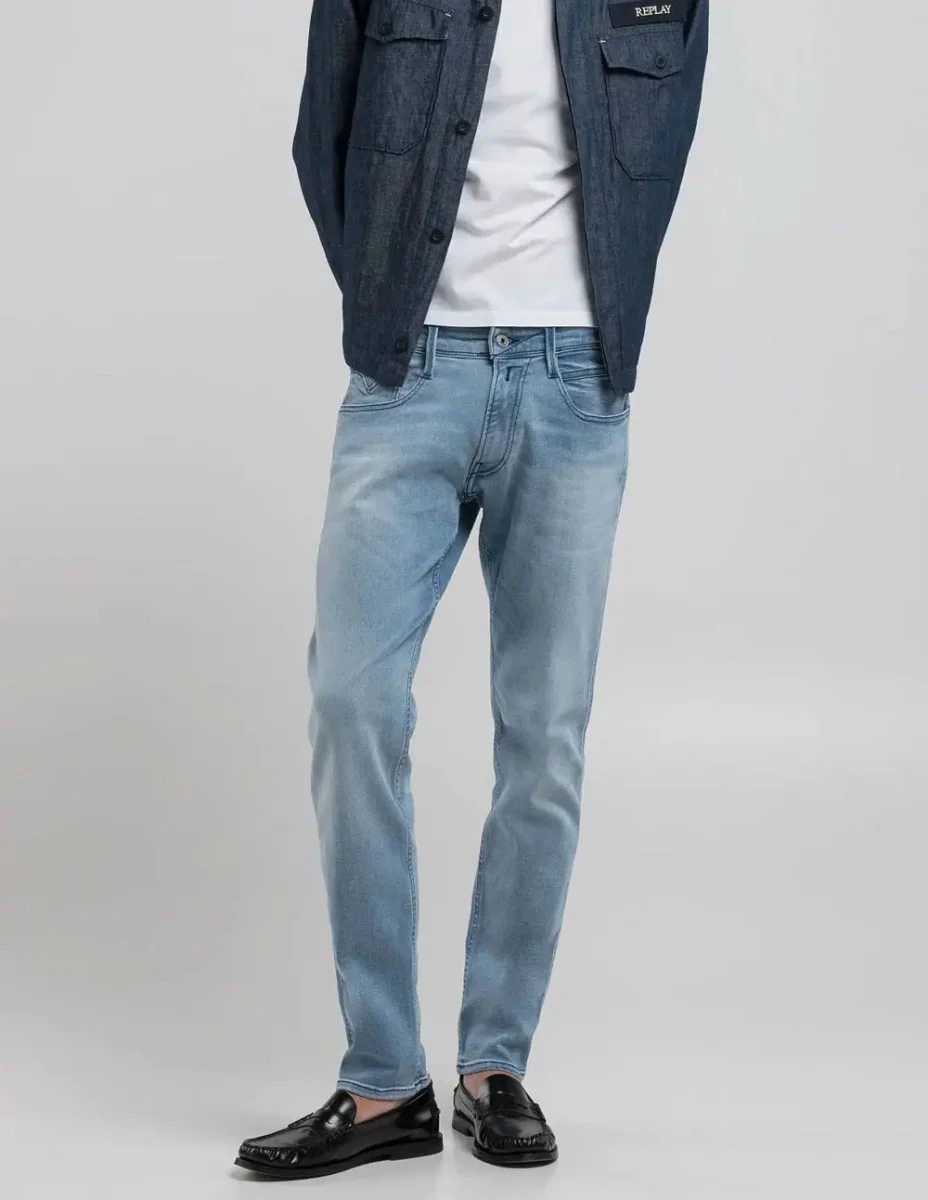 Pantalón Vaquero Replay Slim Fit Anbass Azul Hombre - Imagen 2
