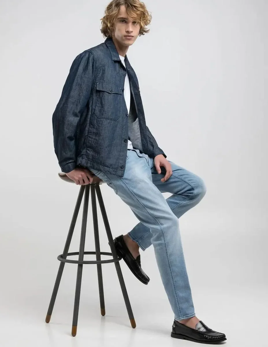 Pantalón Vaquero Replay Slim Fit Anbass Azul Hombre - Imagen 7