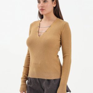Jersey Patrizia Pepe con Cadenas Marrón Mujer