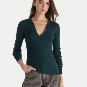 Jersey Patrizia Pepe con Cadenas Verde Mujer