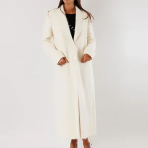 Abrigo Patrizia Pepe de Lana con Botones Blanco Mujer