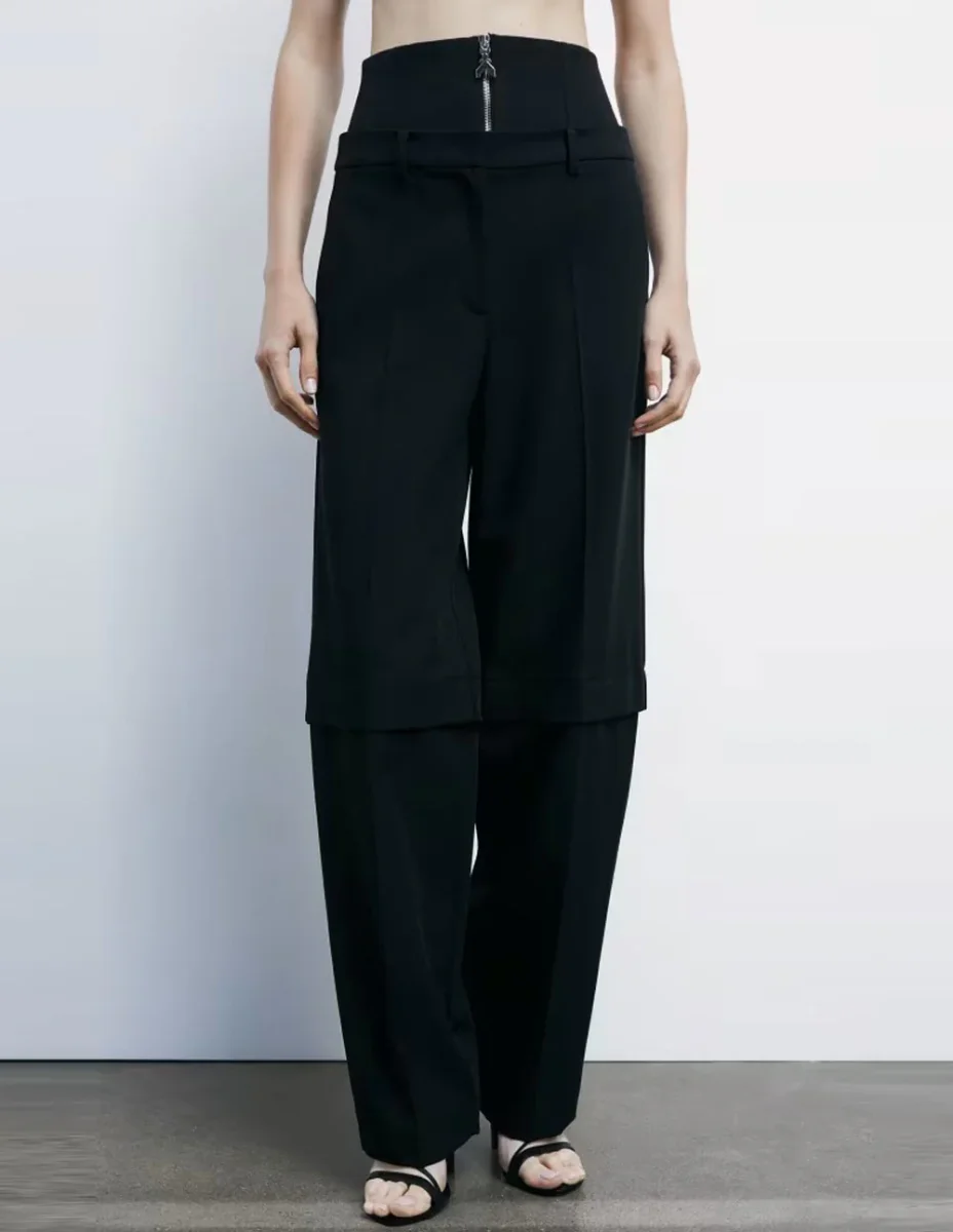 Pantalón Patrizia Pepe Baggy Negro Mujer