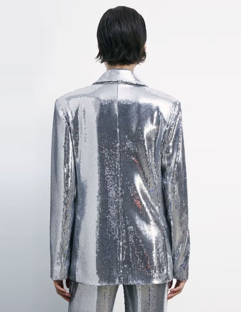 Blazer Patrizia Pepe de Lentejuelas Gris Mujer - Imagen 3