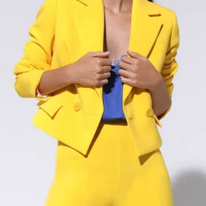 Blazer Crop & ME Verbena Amarilla Mujer