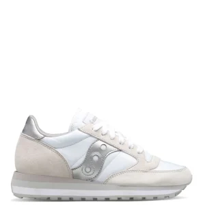 Saucony Jazz Triple Blancas y Plateadas Mujer