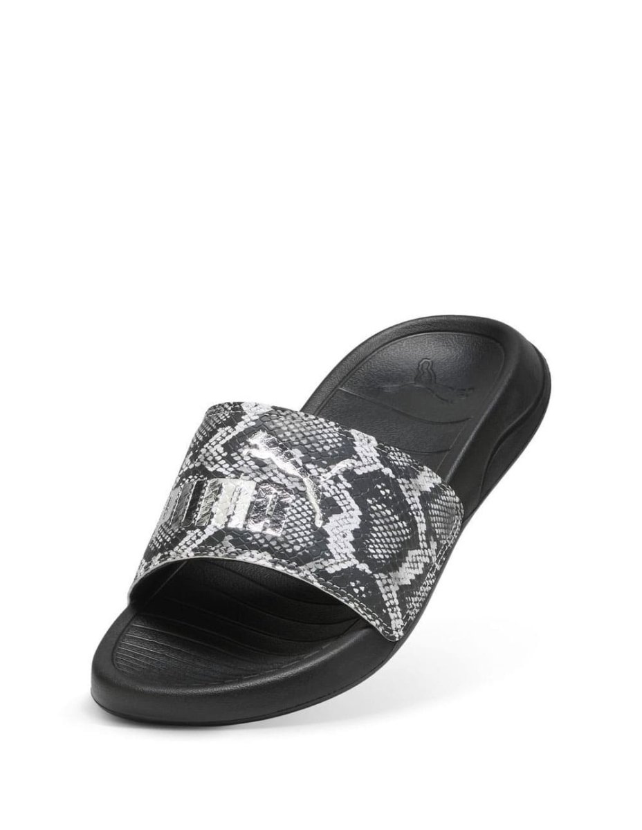 Sandalias Puma Popcat 20 Snake Chic Negras y Plateadas Mujer - Imagen 6