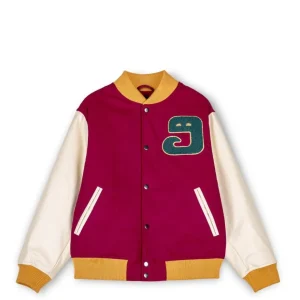 Chaqueta de Baseball Grimey Lust Mantra Burdeos Hombre