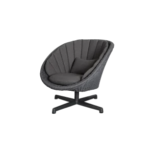 Peacock sillón c/base giratorio en aluminio