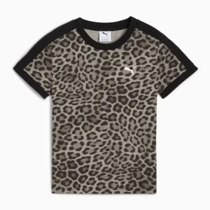 Camiseta Puma T17 Leo Luxe Estampada Negra Mujer