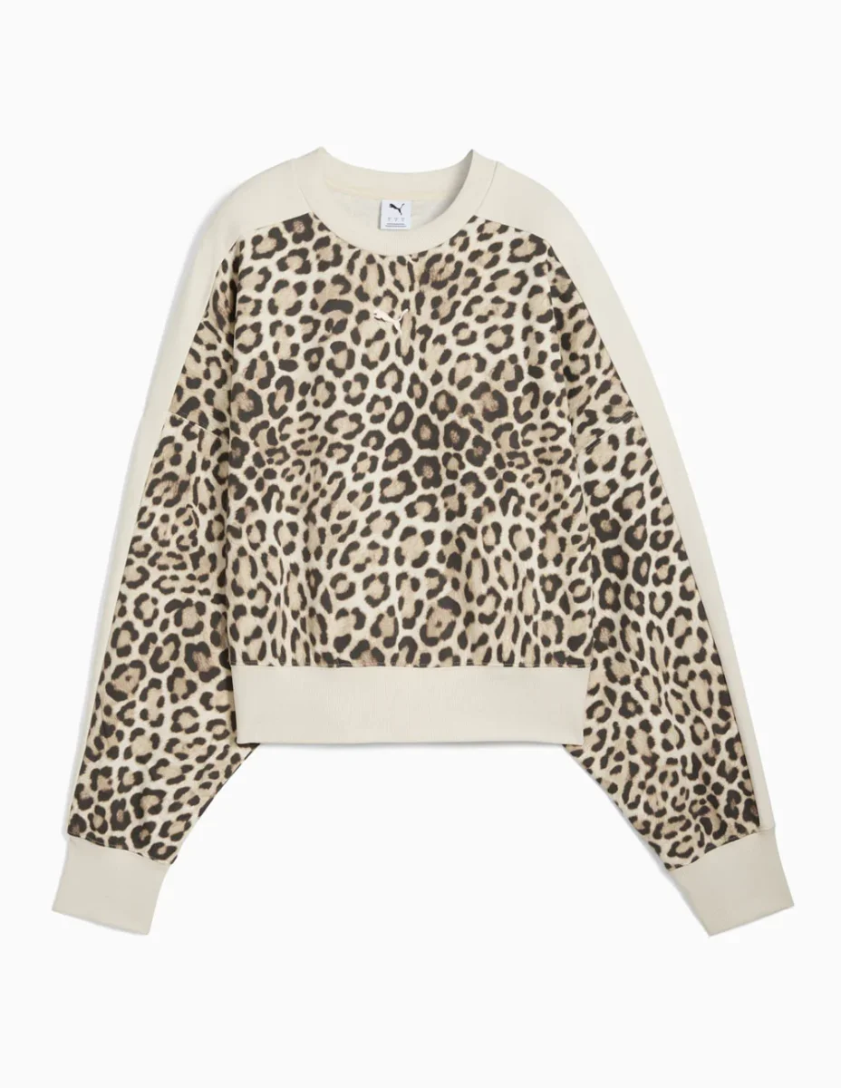 Sudadera Puma T7 Leopard Multicolor Mujer