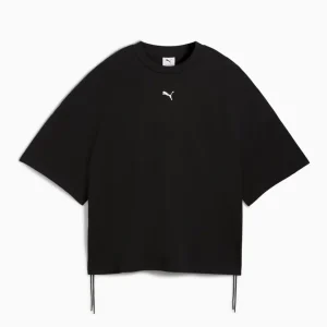 Camiseta Puma DARE TO Oversized Ruched Negra Mujer