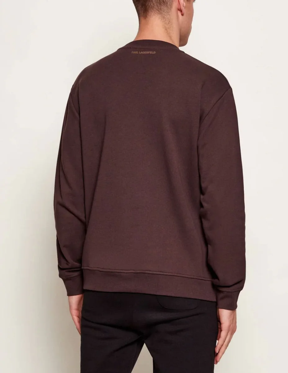 Sudadera Karl Lagerfeld con Logo Marrón Hombre - Imagen 3