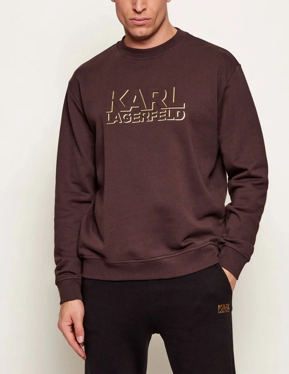 Sudadera Karl Lagerfeld con Logo Marrón Hombre - Imagen 2