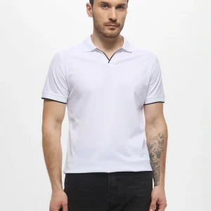 Polo Karl Lagerfeld con Logo Blanco Hombre