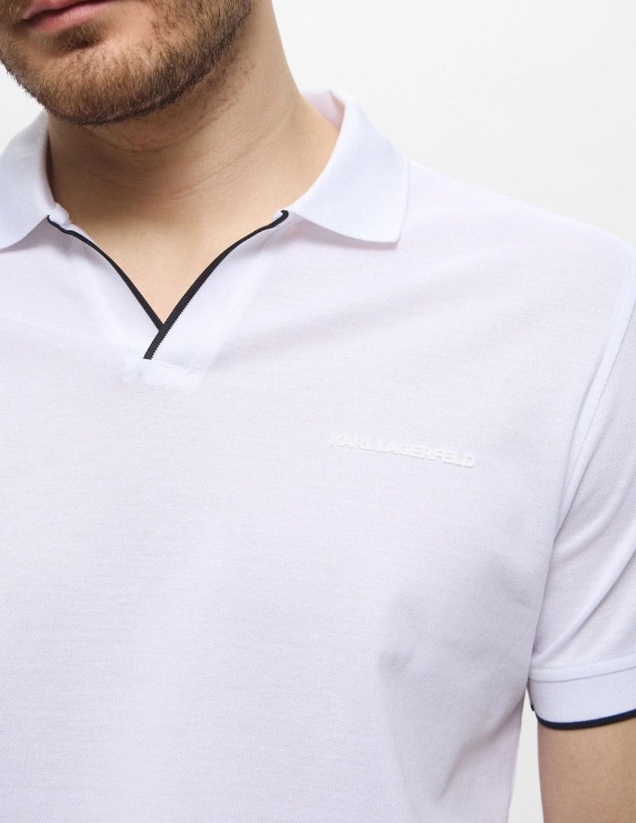 Polo Karl Lagerfeld con Logo Blanco Hombre - Imagen 3