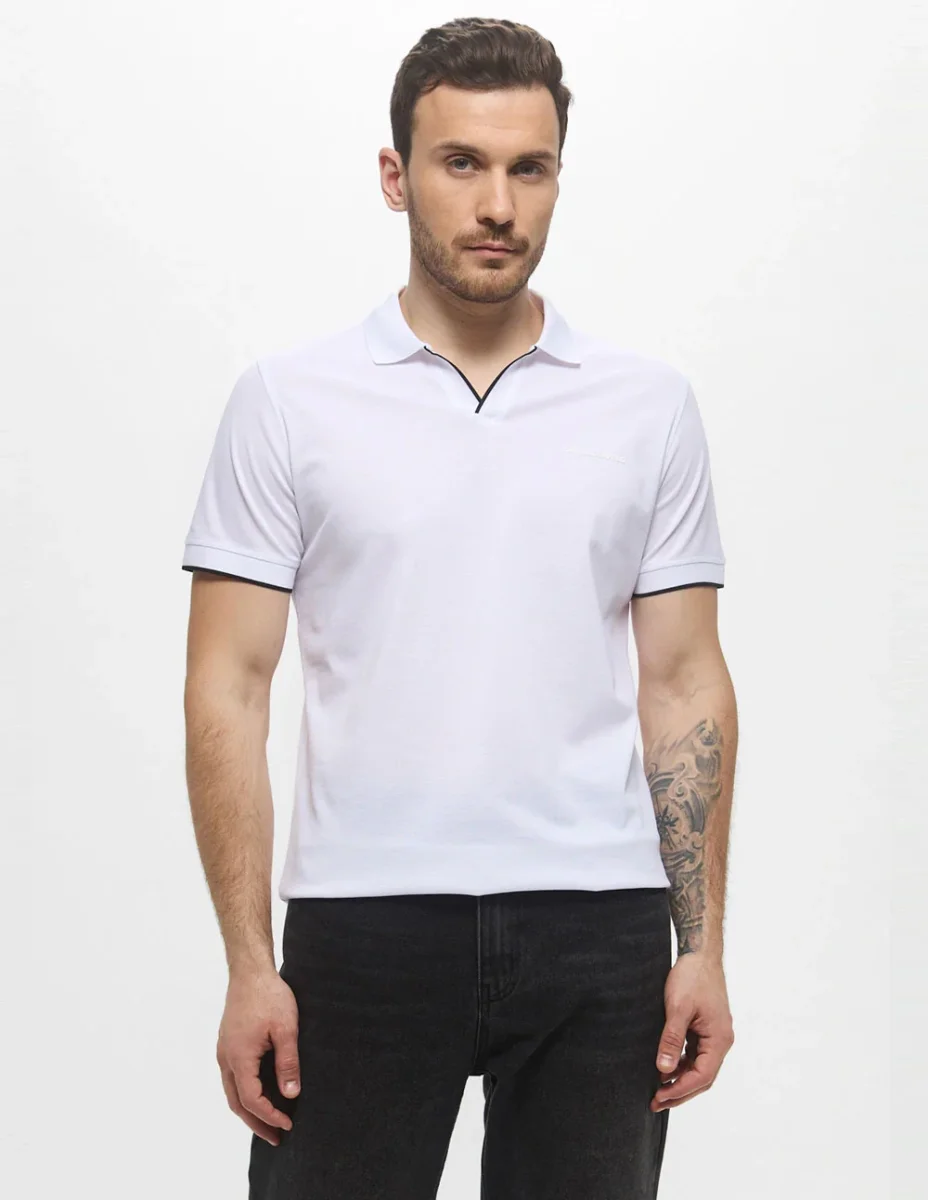 Polo Karl Lagerfeld con Logo Blanco Hombre - Imagen 2