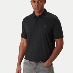 Polo Karl Lagerfeld con Logo Negro Hombre