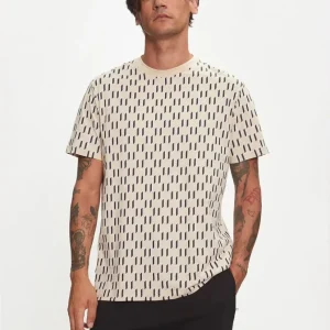 Camiseta Karl Lagerfeld con Logo Beige Hombre
