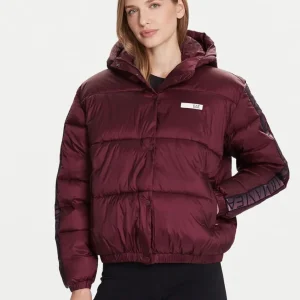 Chaqueta Acolchada Emporio Armani EA7 con Logo Burdeos Mujer