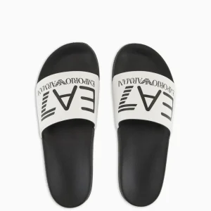 Emporio Armani EA7 Logo Slides Blancas y Negras Unisex