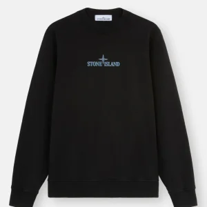 Sudadera Stone Island con Logo Negra Hombre