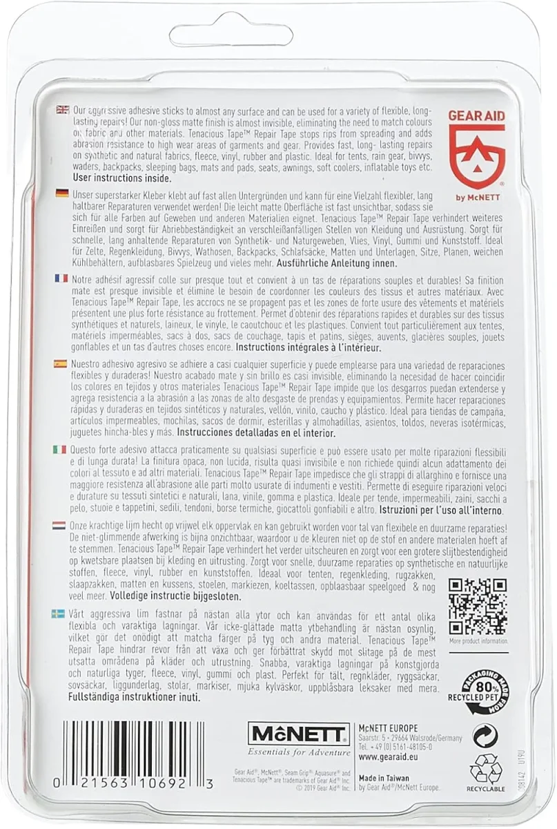 Cinta de Reparación Gear Aid Tenacious Tape - Imagen 4
