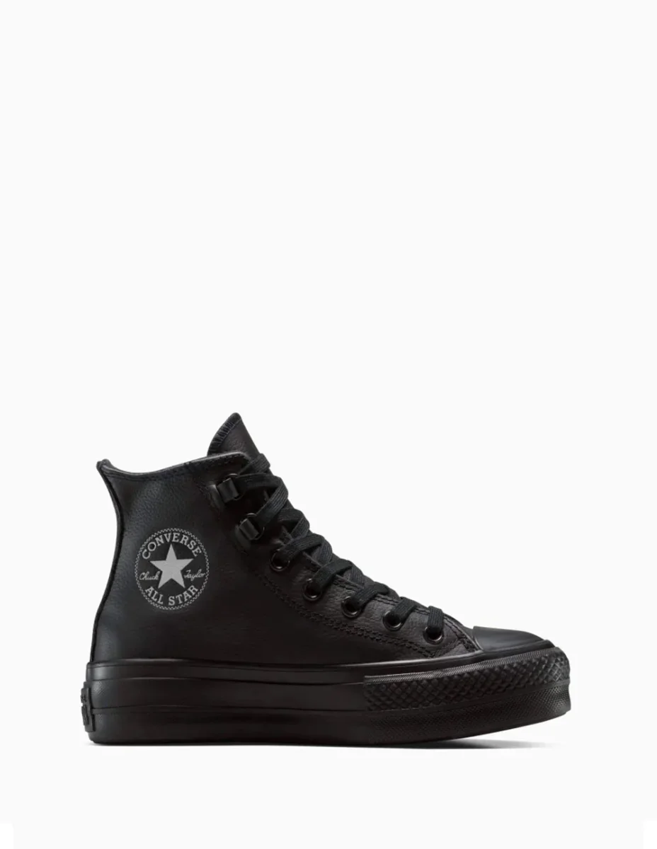 Converse Chuck Taylor All Star Lift Platform Leather Negras Mujer A12969C NEGRO - Imagen 3