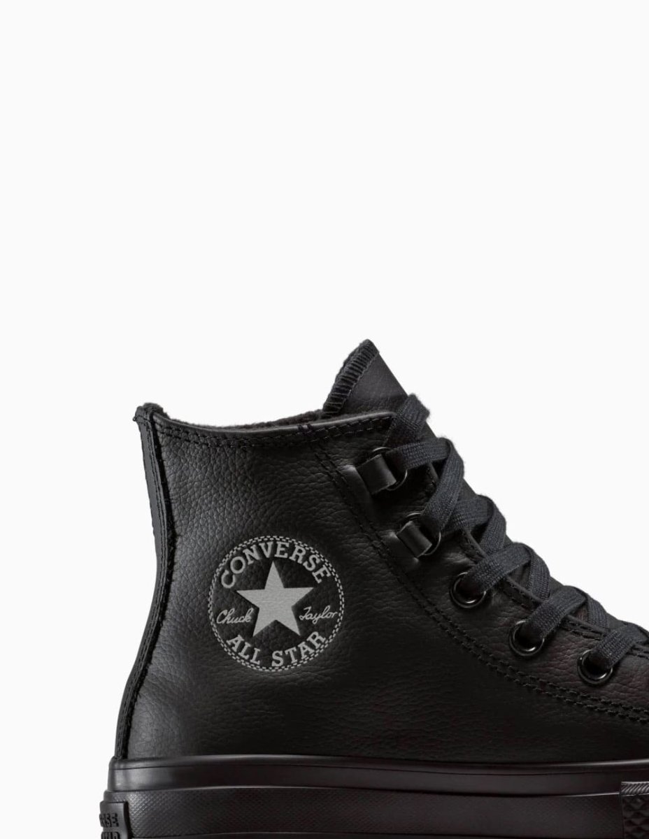 Converse Chuck Taylor All Star Lift Platform Leather Negras Mujer A12969C NEGRO - Imagen 8