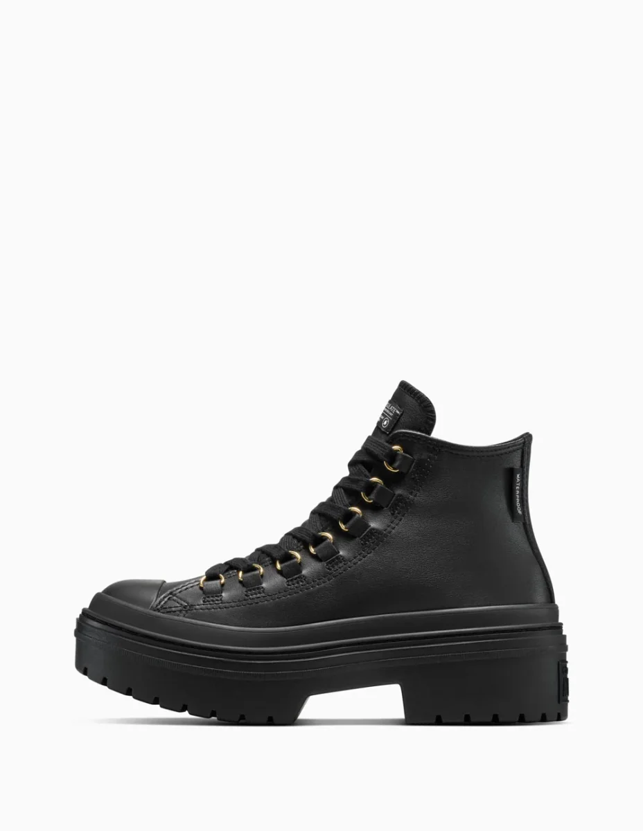 Converse Chuck Taylor All Star Lugged Heel Platform Leather Negras Mujer