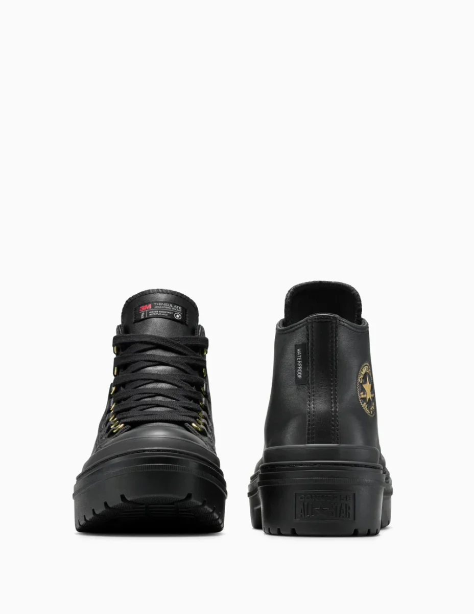 Converse Chuck Taylor All Star Lugged Heel Platform Leather Negras Mujer - Imagen 5