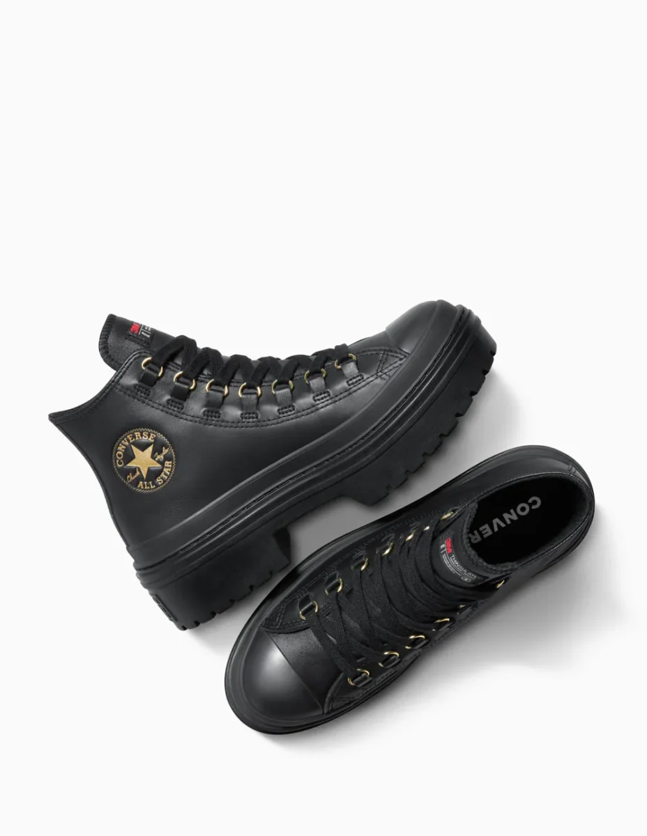 Converse Chuck Taylor All Star Lugged Heel Platform Leather Negras Mujer - Imagen 7