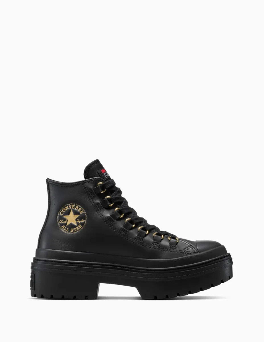 Converse Chuck Taylor All Star Lugged Heel Platform Leather Negras Mujer - Imagen 3