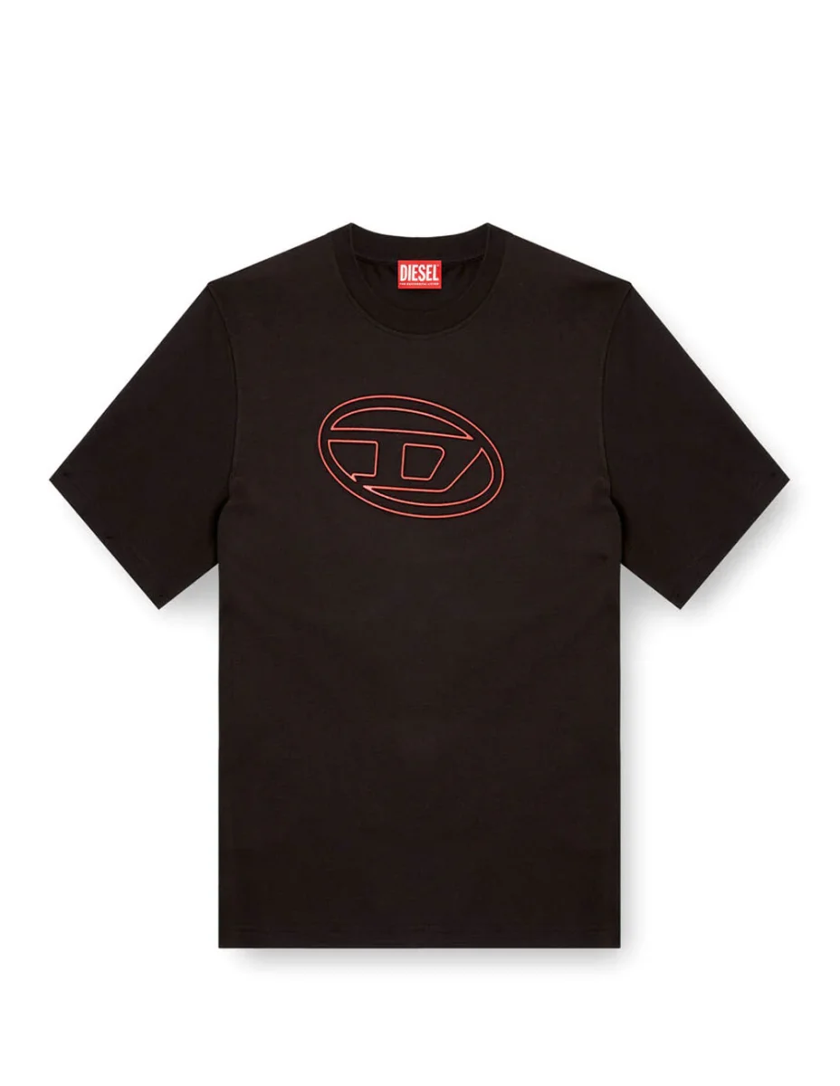 Camiseta DIESEL con Oval-D en Relieve Negra Hombre - Imagen 5