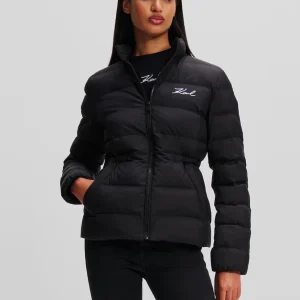 Chaqueta Acolchada Karl Lagerfeld Signature Negra Mujer
