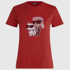 Camiseta Karl Lagerfeld con Logo Roja Mujer