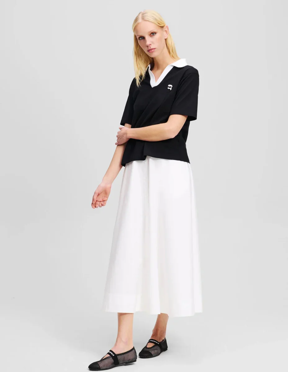 Polo Karl Lagerfeld Ikon Negro Mujer - Imagen 6