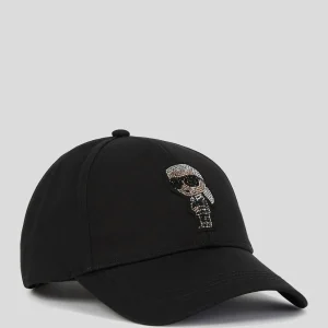 Gorra Karl Lagerfeld con Pedreria Ikon Negra Mujer