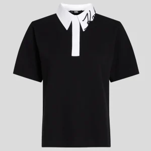 Polo Karl Lagerfeld Signature Negro Mujer