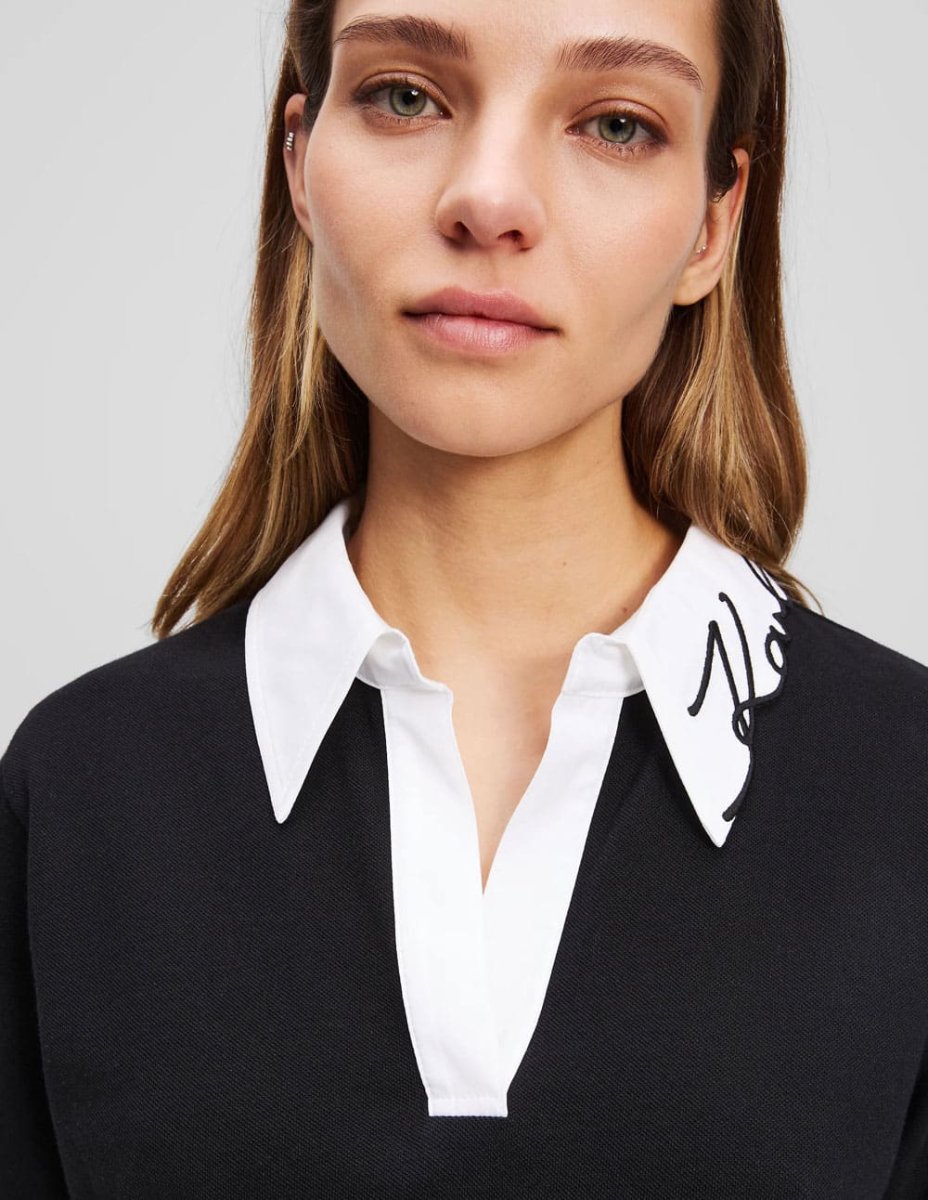Polo Karl Lagerfeld Signature Negro Mujer - Imagen 4
