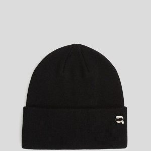 Gorro Karl Lagerfeld con Logo Negro Mujer